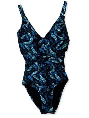 Caribbean Sand Black and Blue Tropical Swimsuit